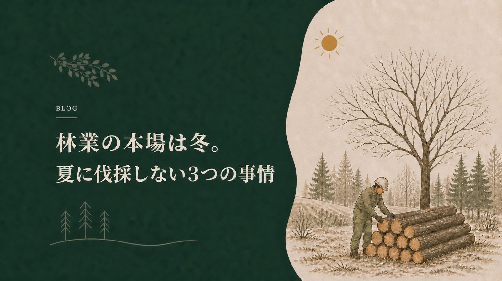 林業の本場は冬。夏に伐採しない3つの事情